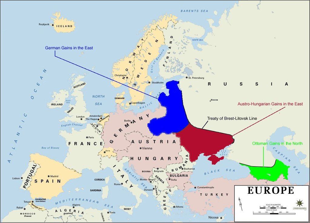 mapa po brest-litovskom mieri
